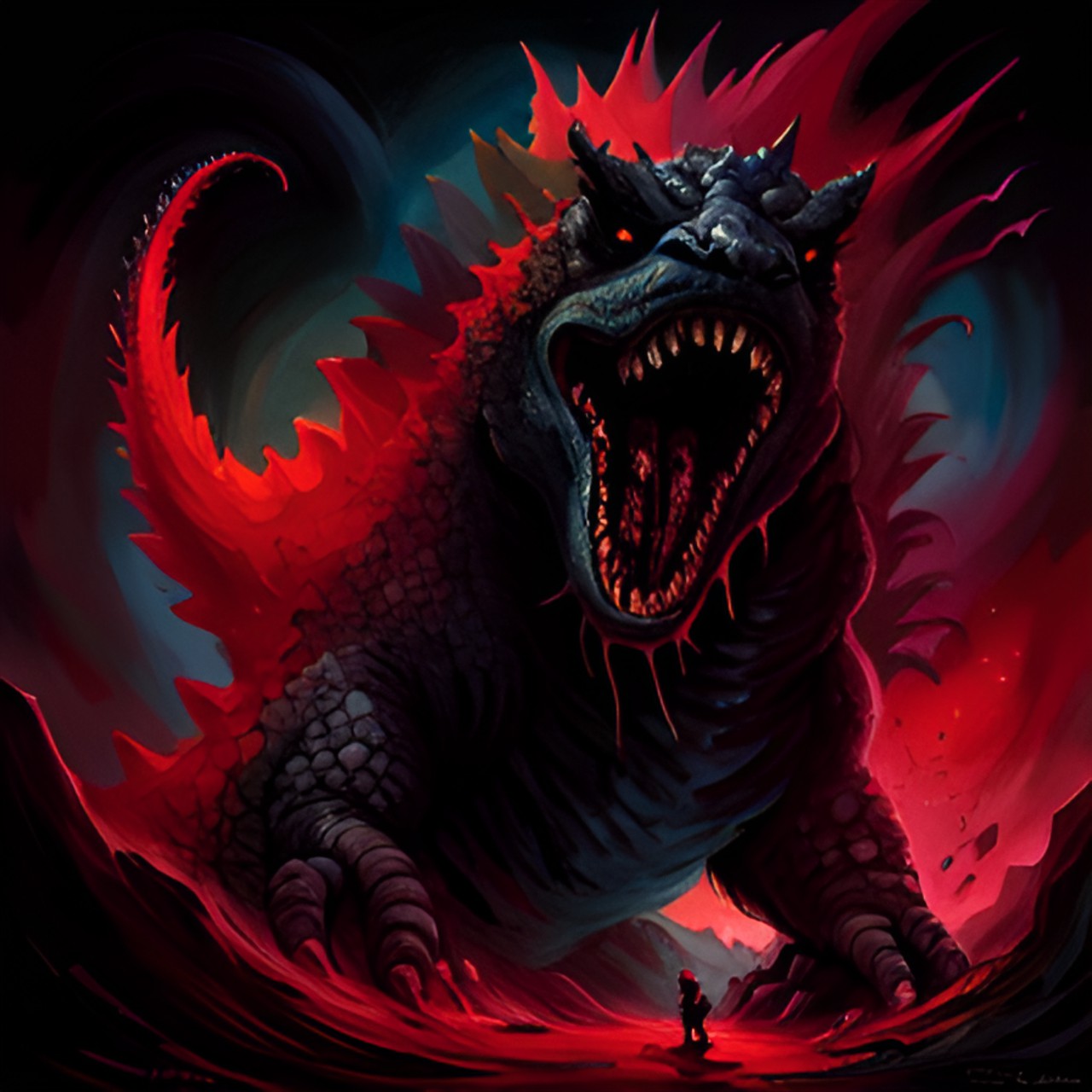 blood godzilla - rainbow godzilla but scarier preview