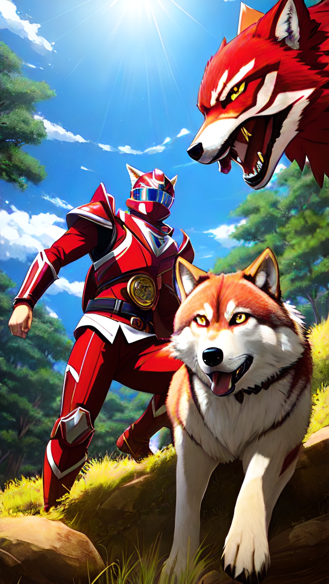 red ranger with wolf preview