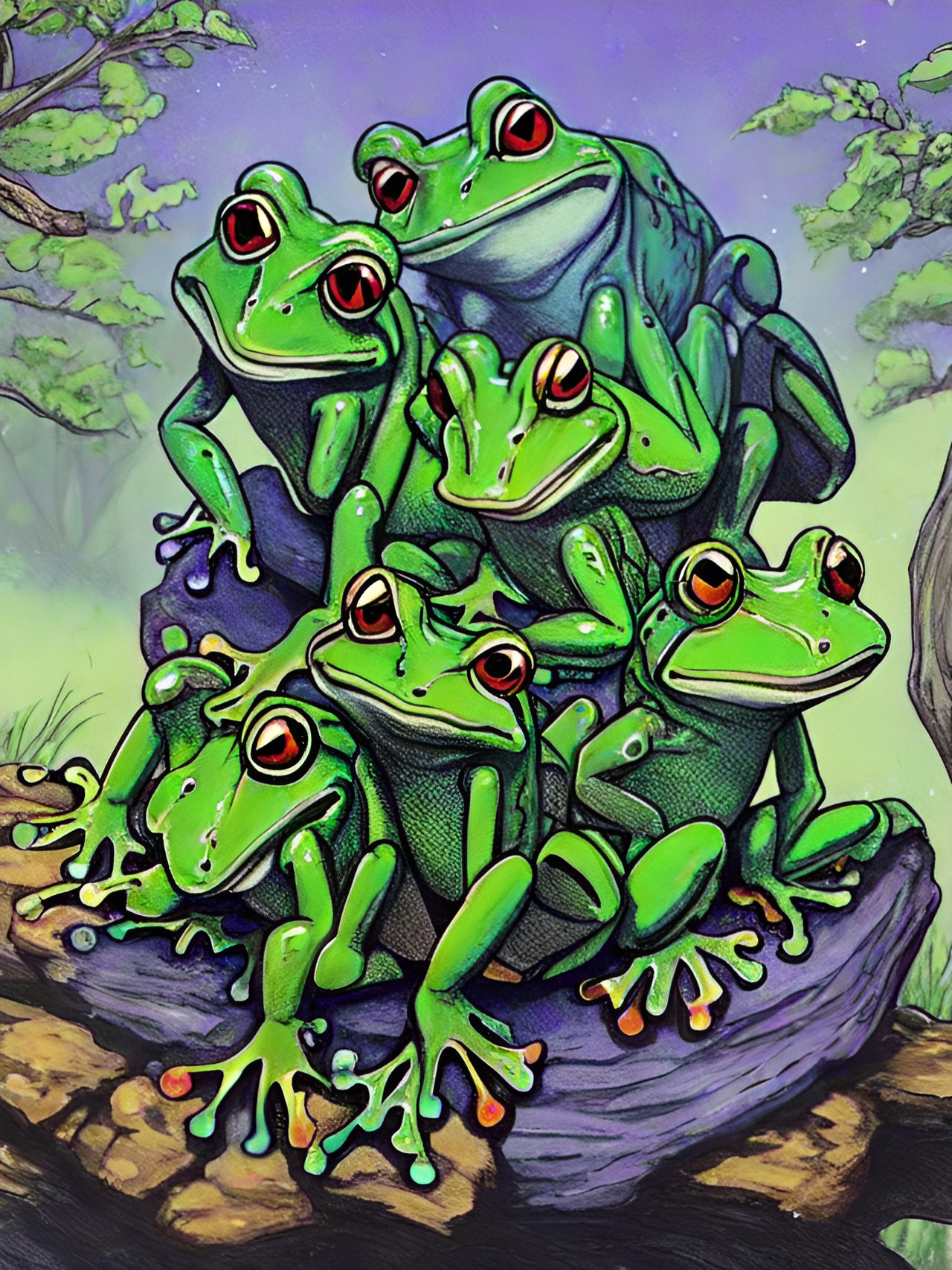 heaps of leaps - wednesday is for frogs and wendigos. and wendigo-frogs. and frog-wendigos. preview