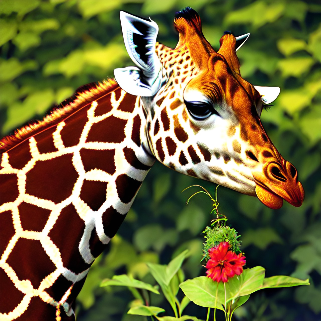 GIRAFFE - giraffe eating plants preview