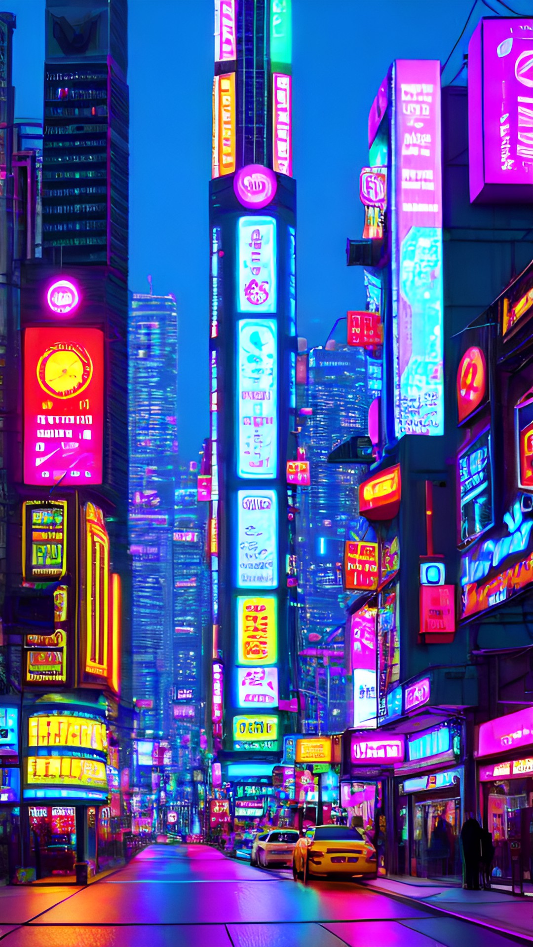 cyberpunk cityscape.
colourful led signs/advertisements preview