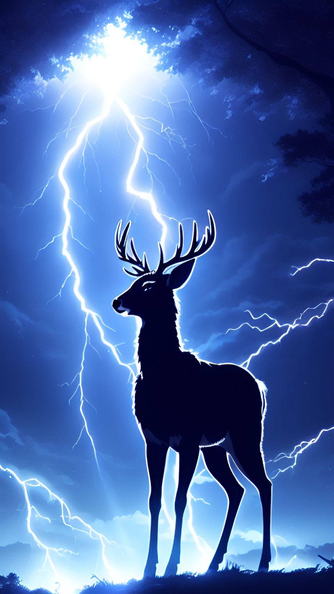 a deer with lightning, static eletrcity, sparks preview