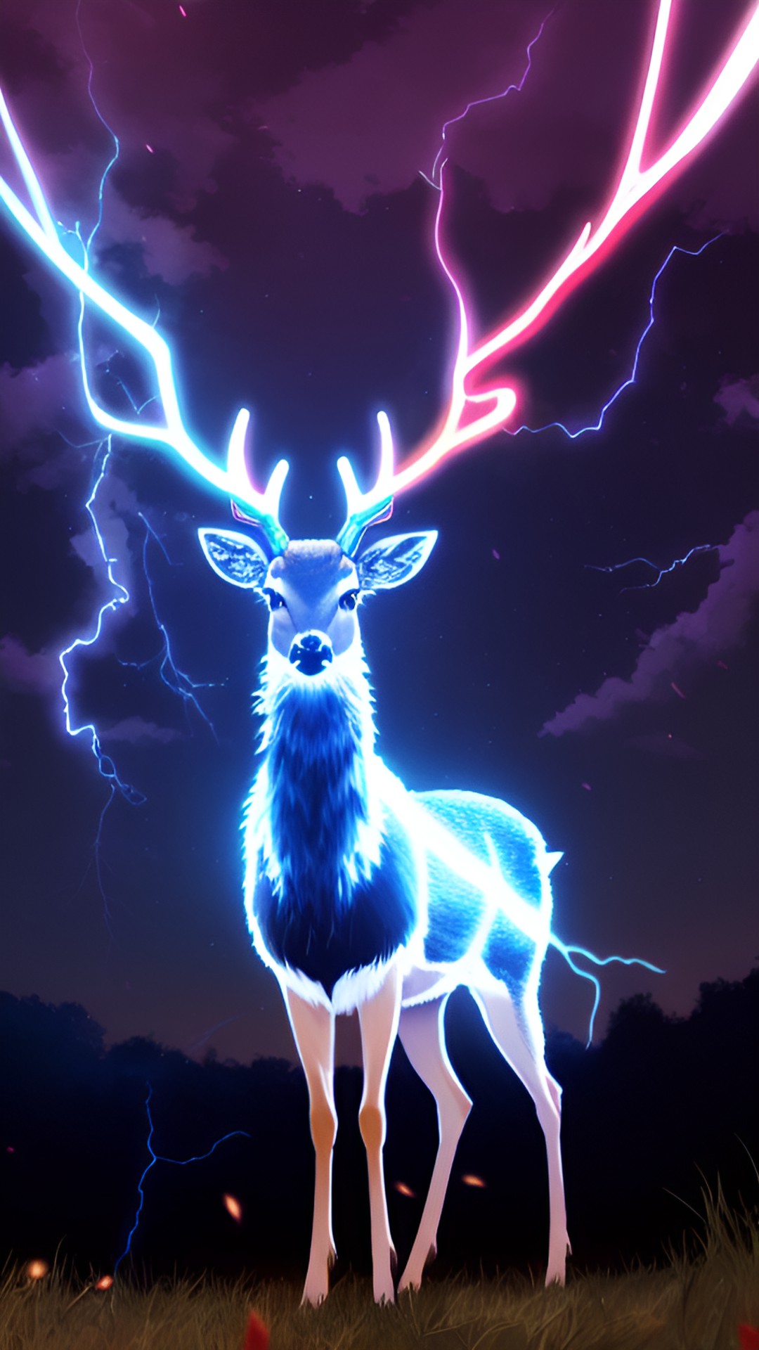 a deer with lightning, static eletrcity, sparks preview