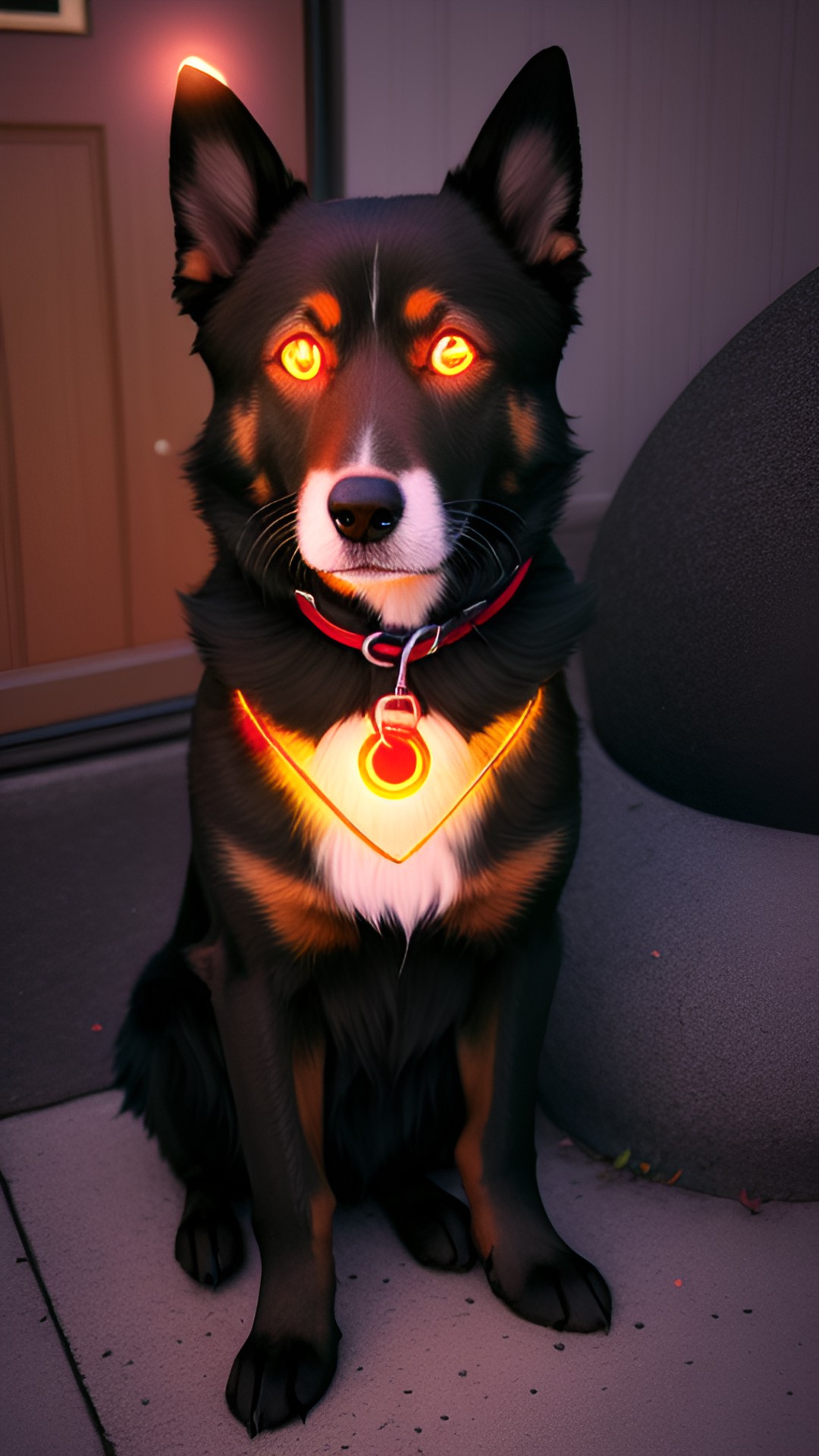 Cool dogo - dog with glowing eyes preview