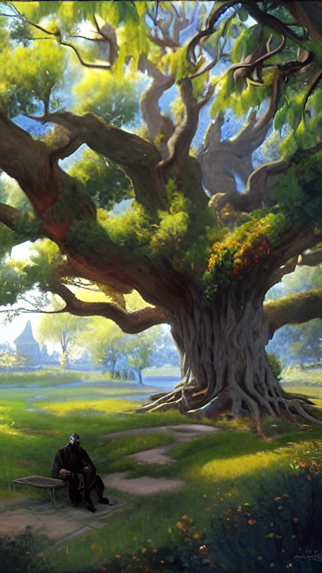 old man under the ancient tree preview