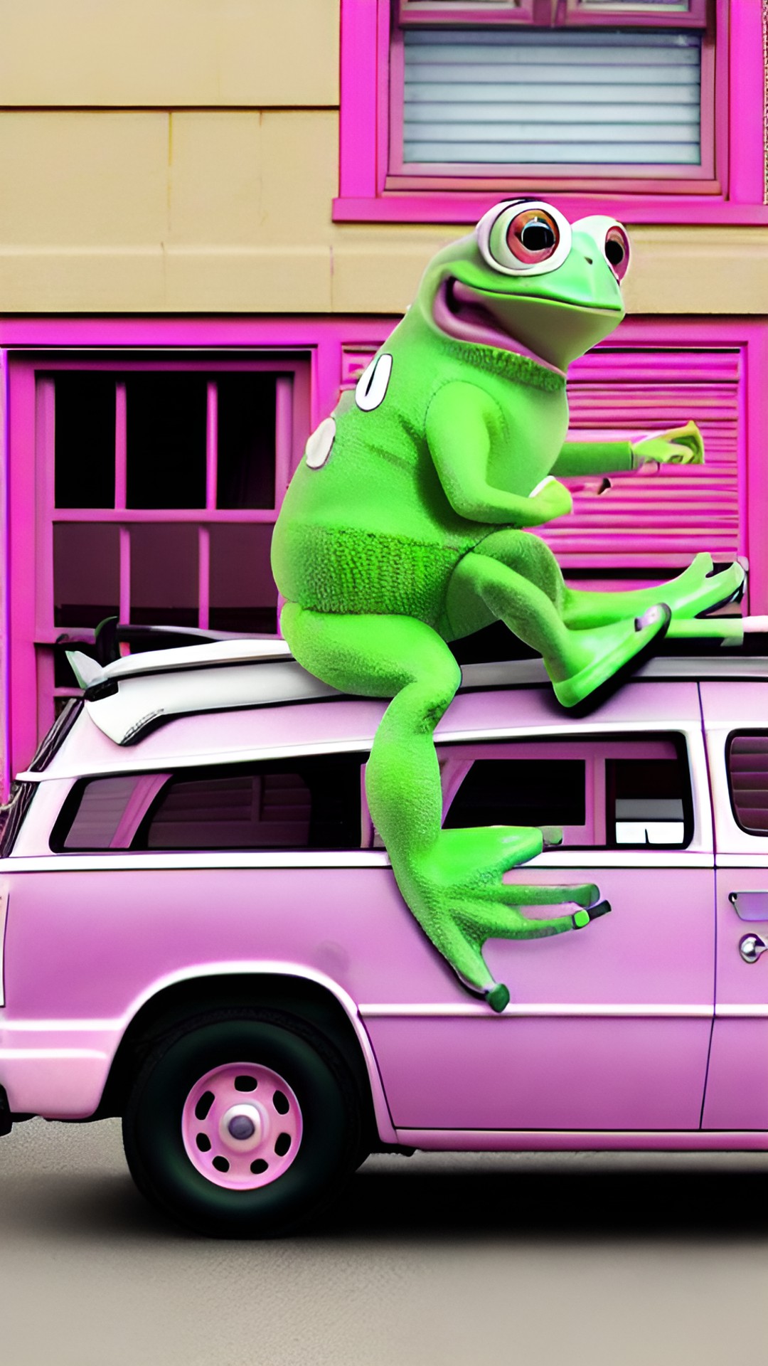 Drunk frog - pink van with crazy frog from axel f inside the back preview