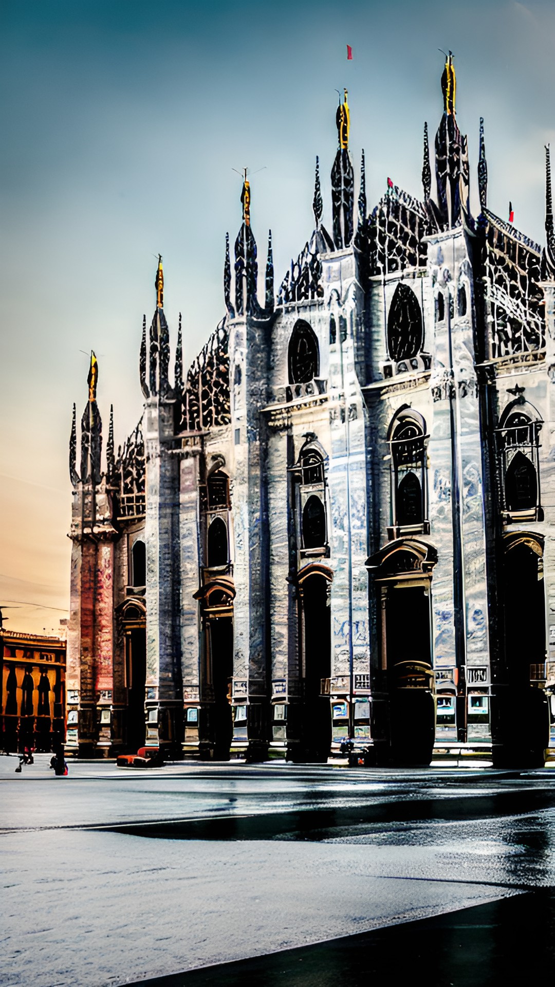 the dome of milan on a cold winter preview