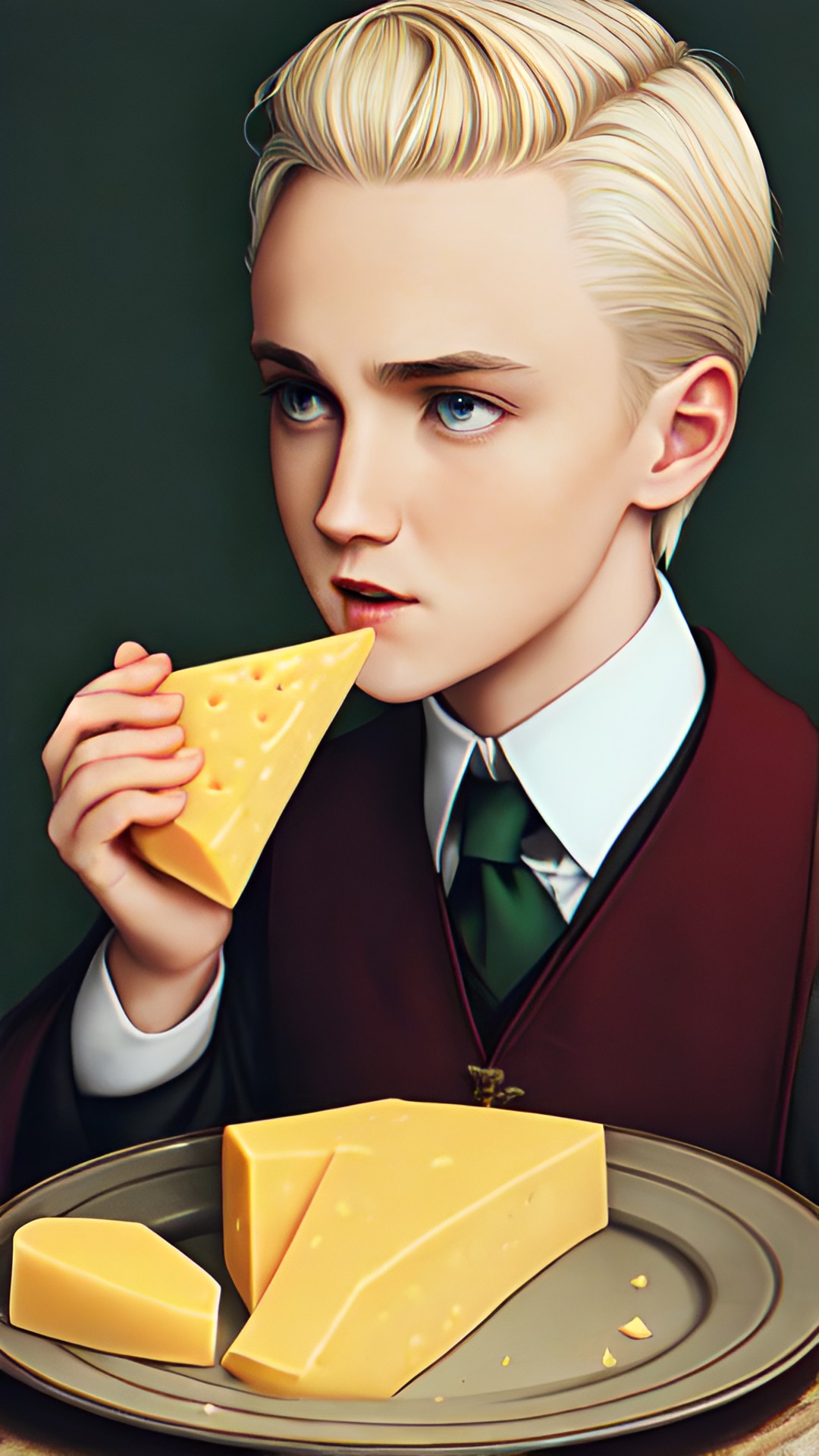 Cheese man - draco malfoy eating cheese preview