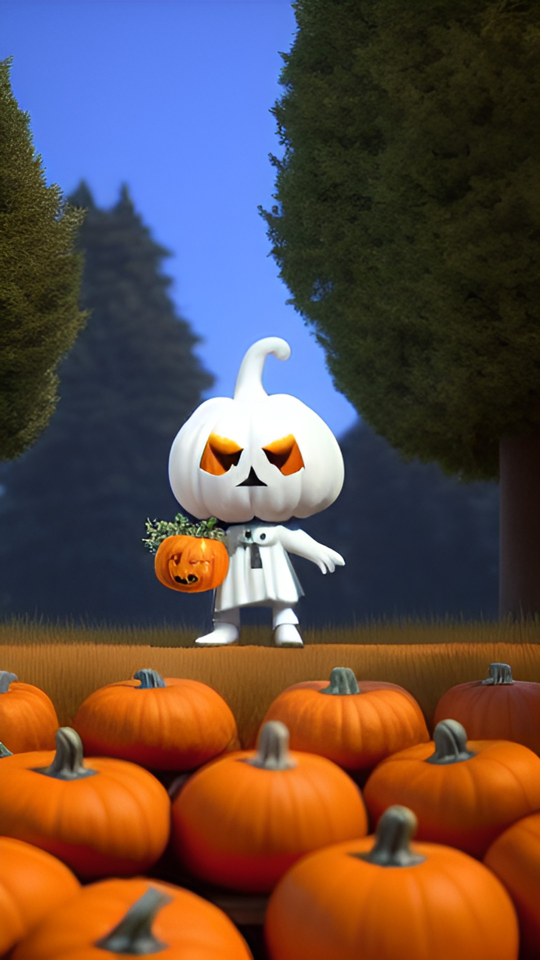 pumpkin ghost in cat hat preview