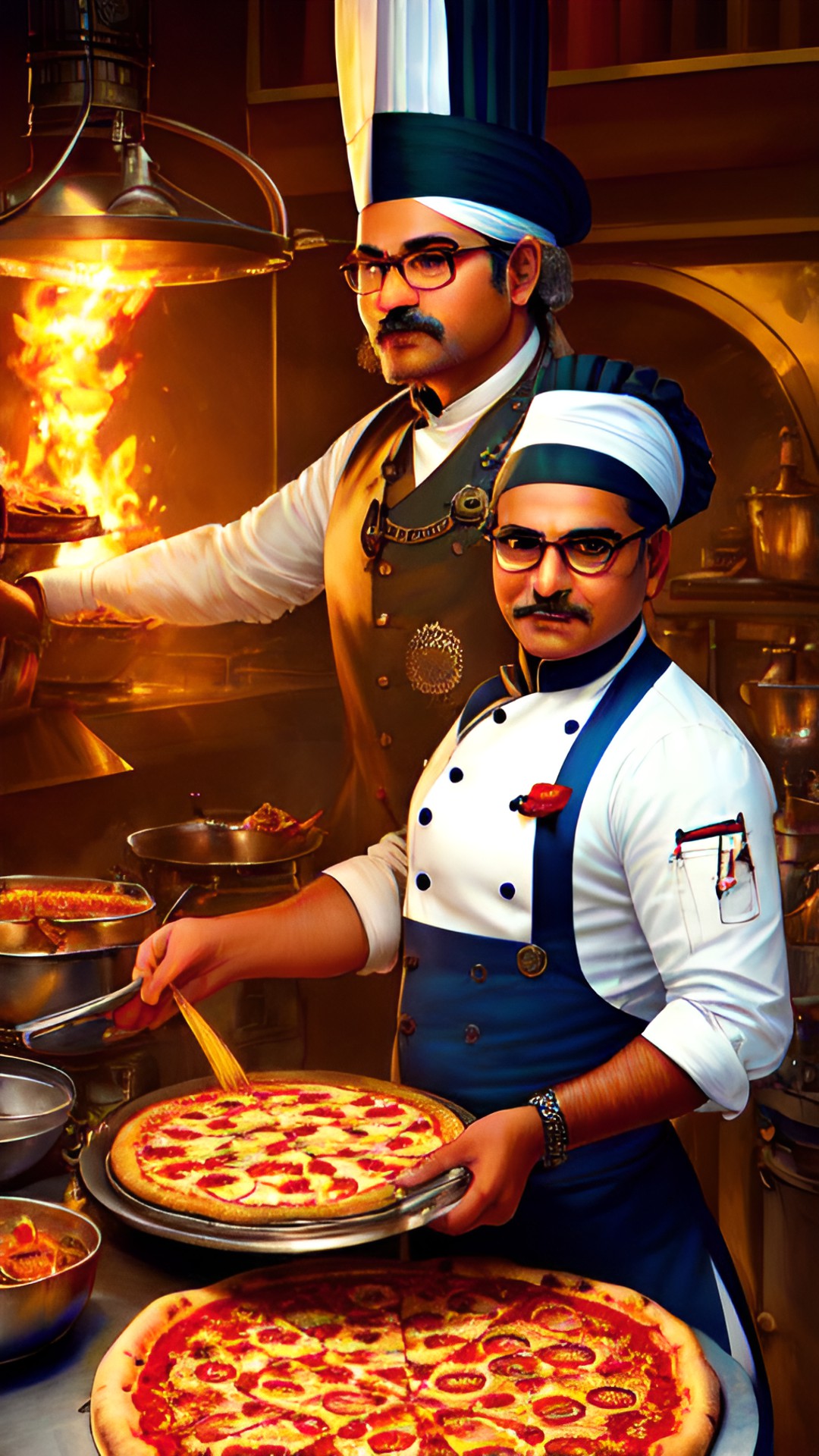 an indian chef cooking a pizza preview