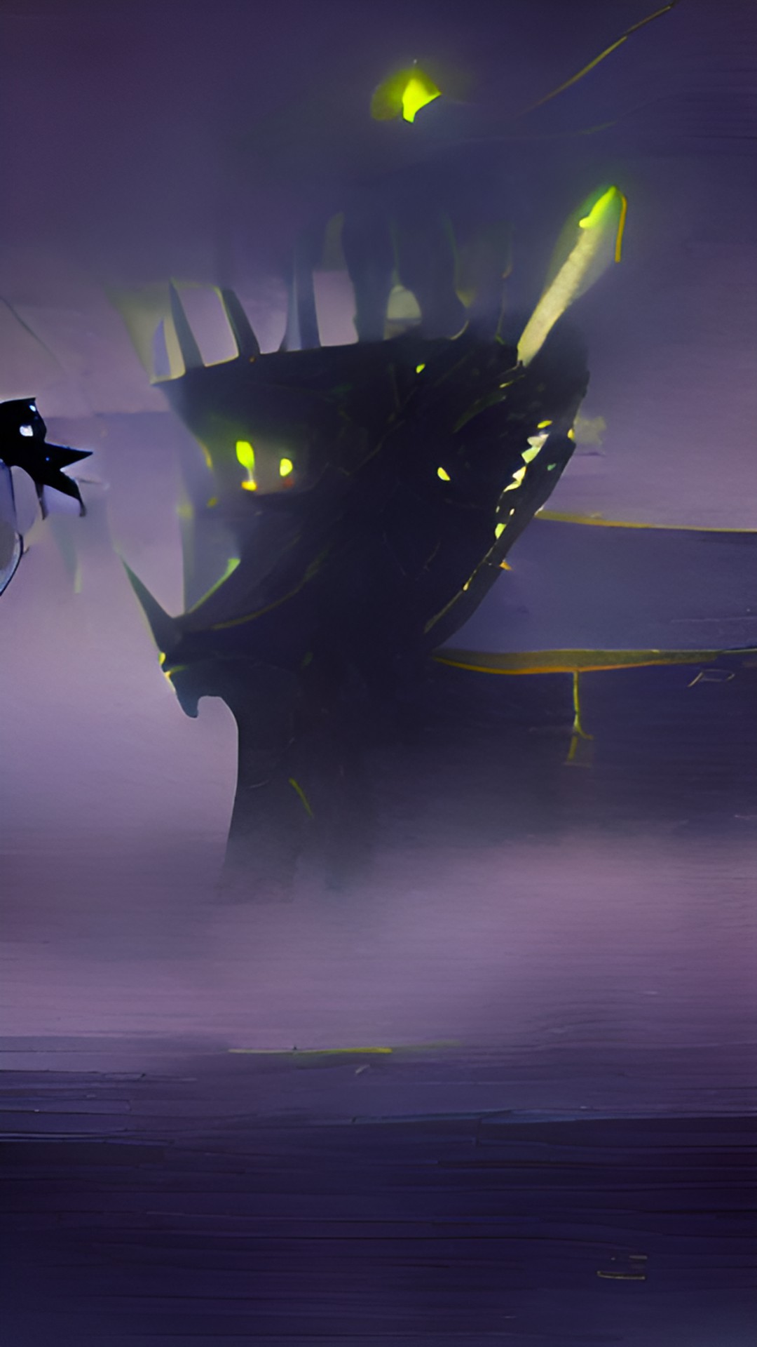 huge shadowy monster looks at a ship preview