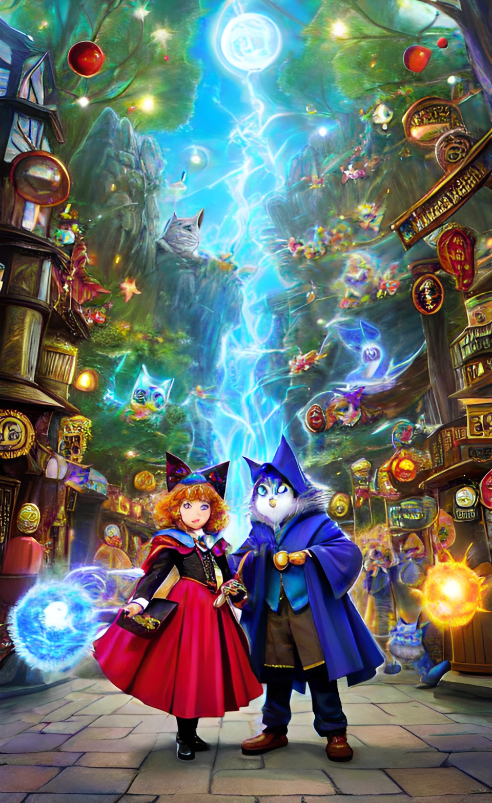 Magic of Mitorian - a wizard world with wizards, witches, a school of magic, cats, owls, spells, and wizards dueling. preview