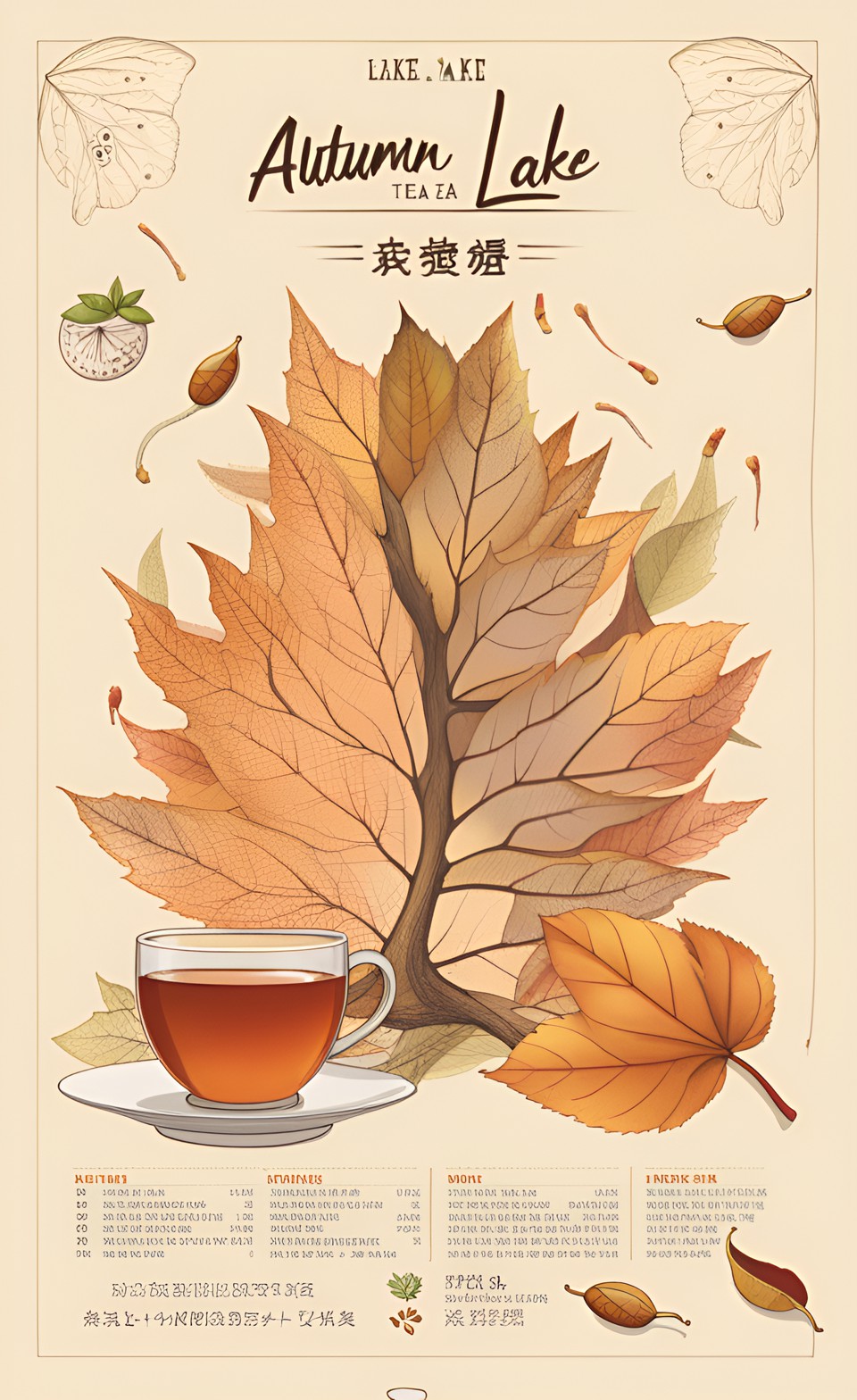 Warm Autumn Menu - autumn lake tea leaf preview