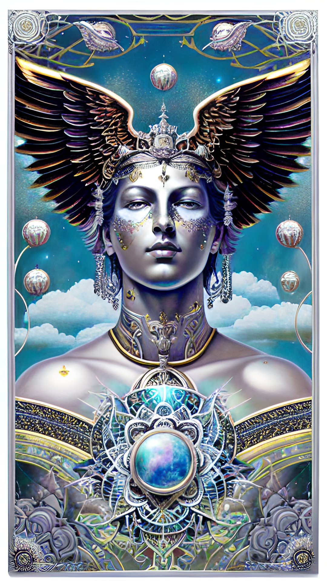 dream "mercury, communication, transportation, adroit, apt, clever, expressive, good at detail, intelligent, logical, perceptive, talkative, versatile, mercury small iridescent planet, metallic mercury silver reflective liquid, greek god hermes" preview