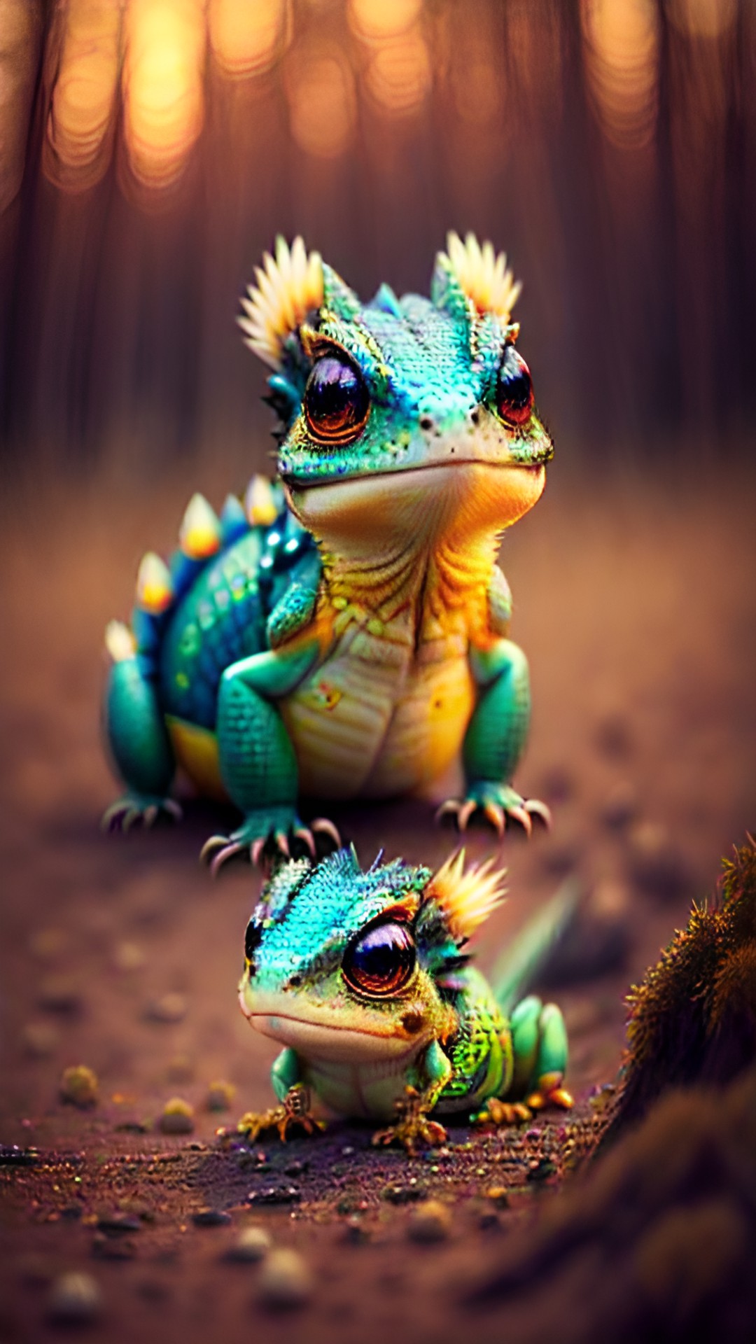 cute fire lizard, large eyes, cute, fluffy, fire, adorable, fantasy preview