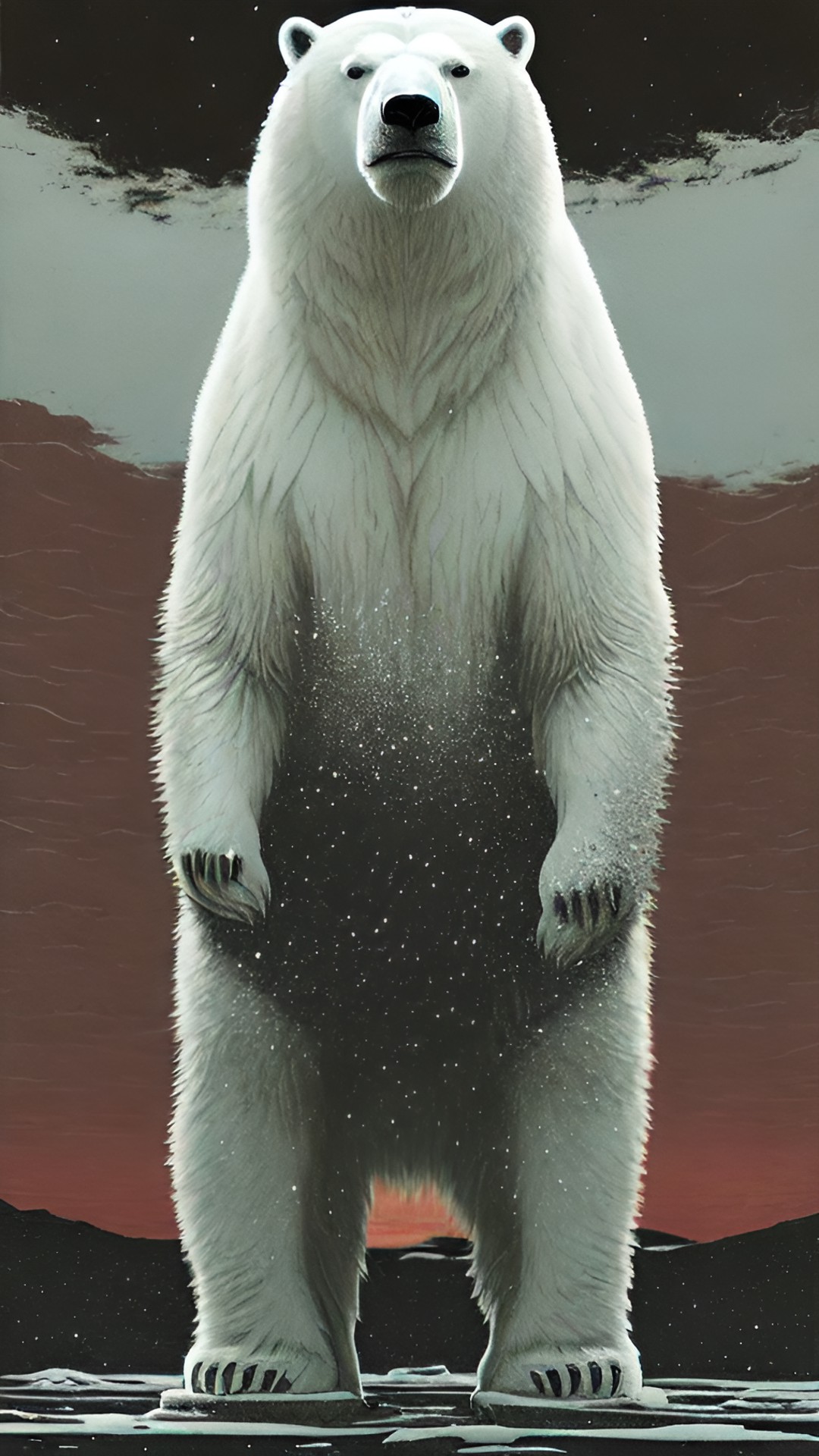 polar bear - one polar bear standing tall, facing the camera preview