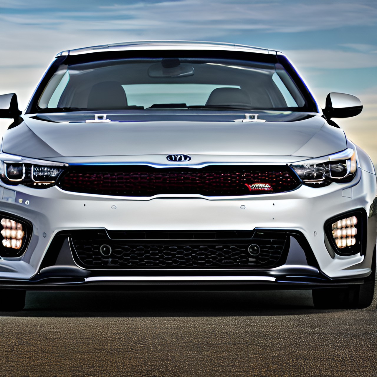 kia, coupe, muscle car, square headlights, v8 , rear-wheel-drive, front end preview