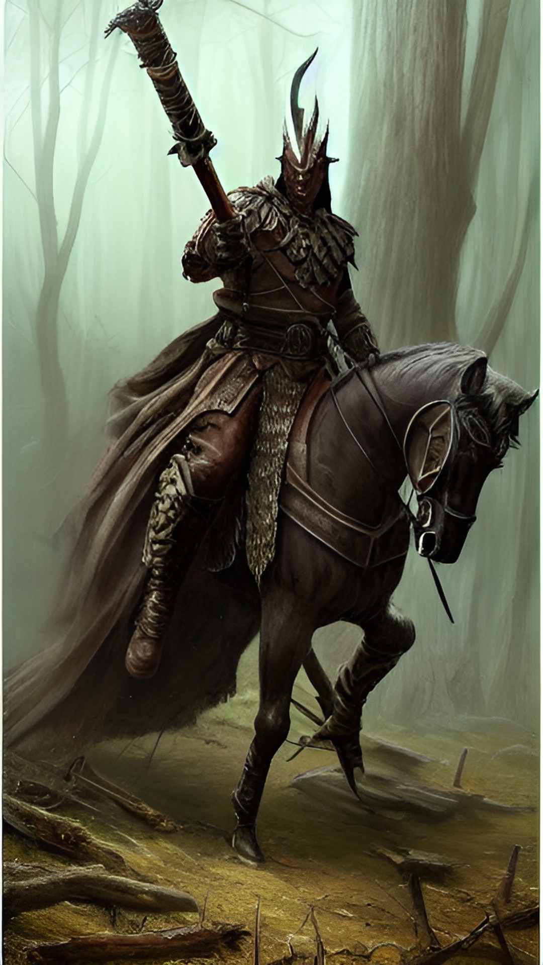 a symbaroum natural fighter, clad in hide armor, standing victorious over a fallen foe. preview