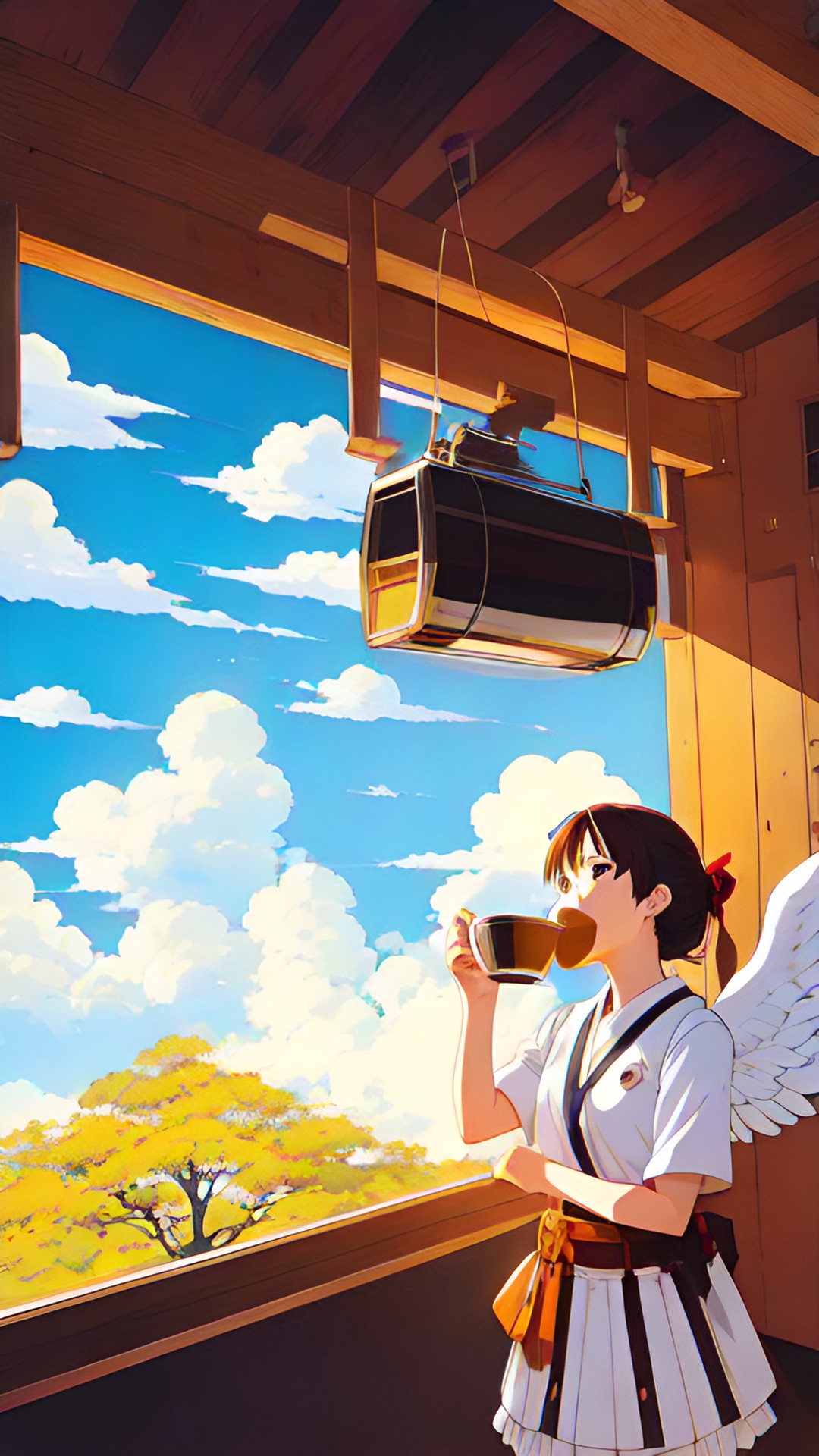 an angel drinking a cup of coffee preview