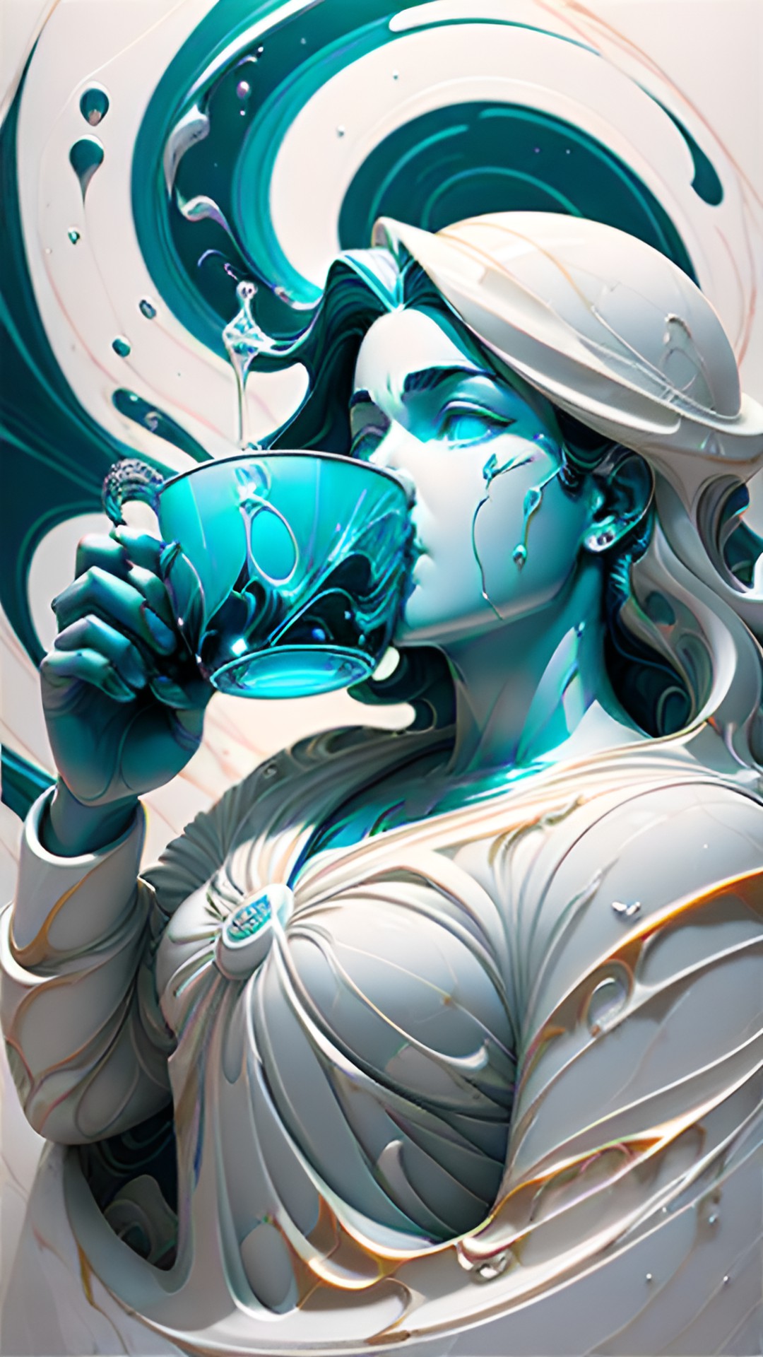 an angel drinking a cup of coffee preview