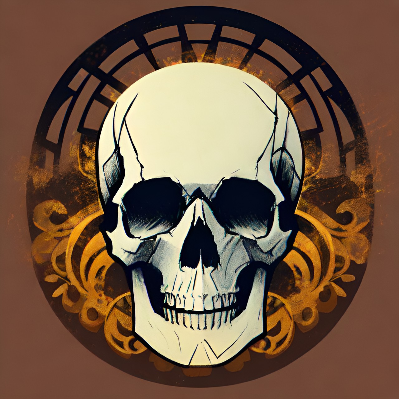 skull with halo brown background preview