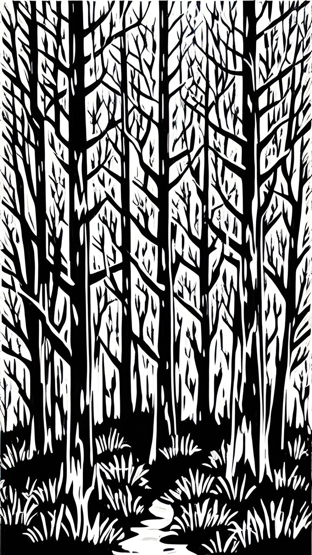 black and white spectral abstract forest preview