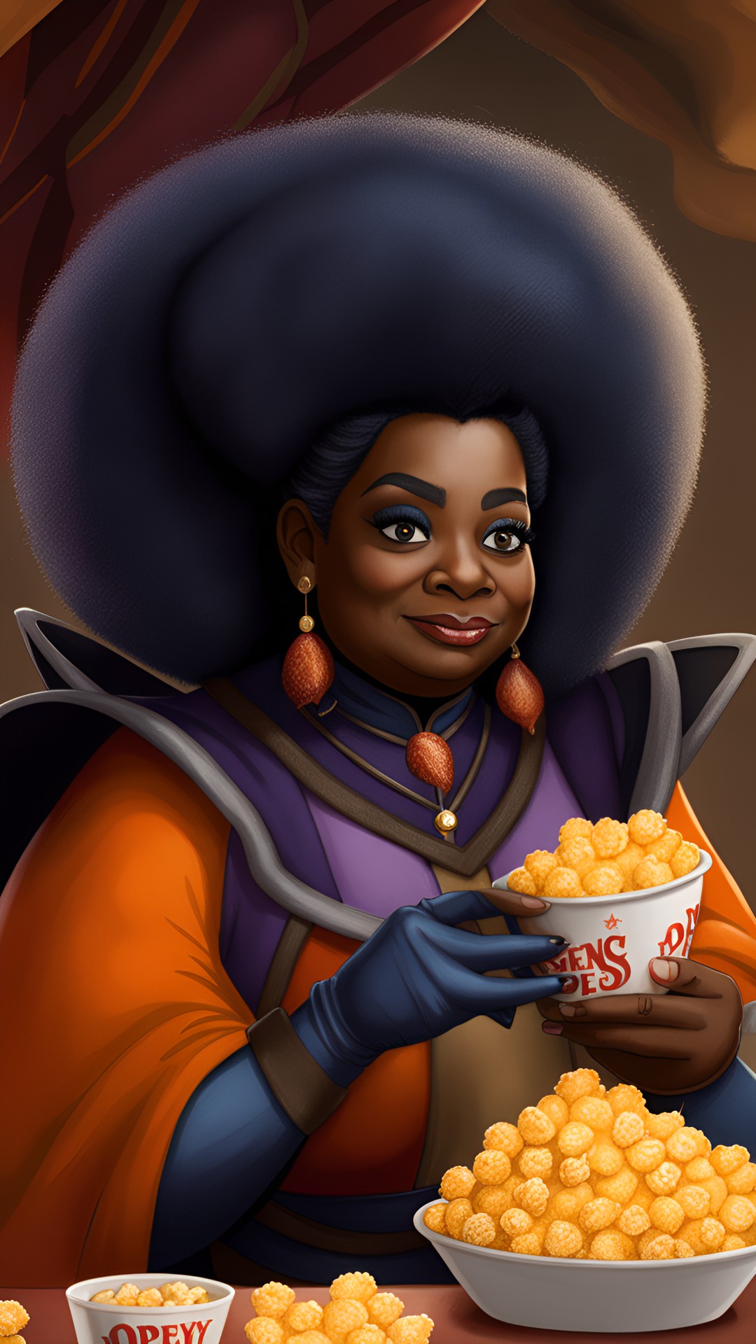 Volume - octavia spencer as a drow from dungeons and dragons eating popcorn chicken from popeyes. preview