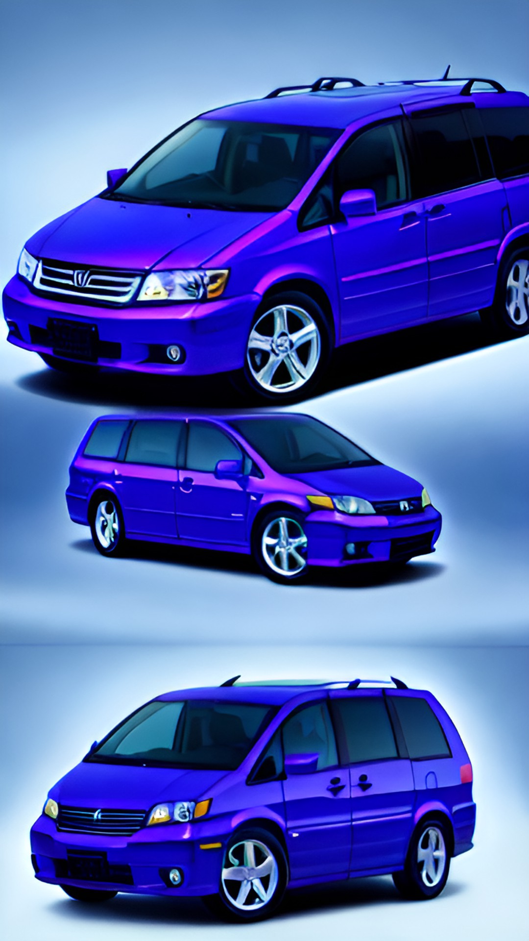 tricked out 2006 honda odyssey. futuristic color of purple wheels like none other. preview