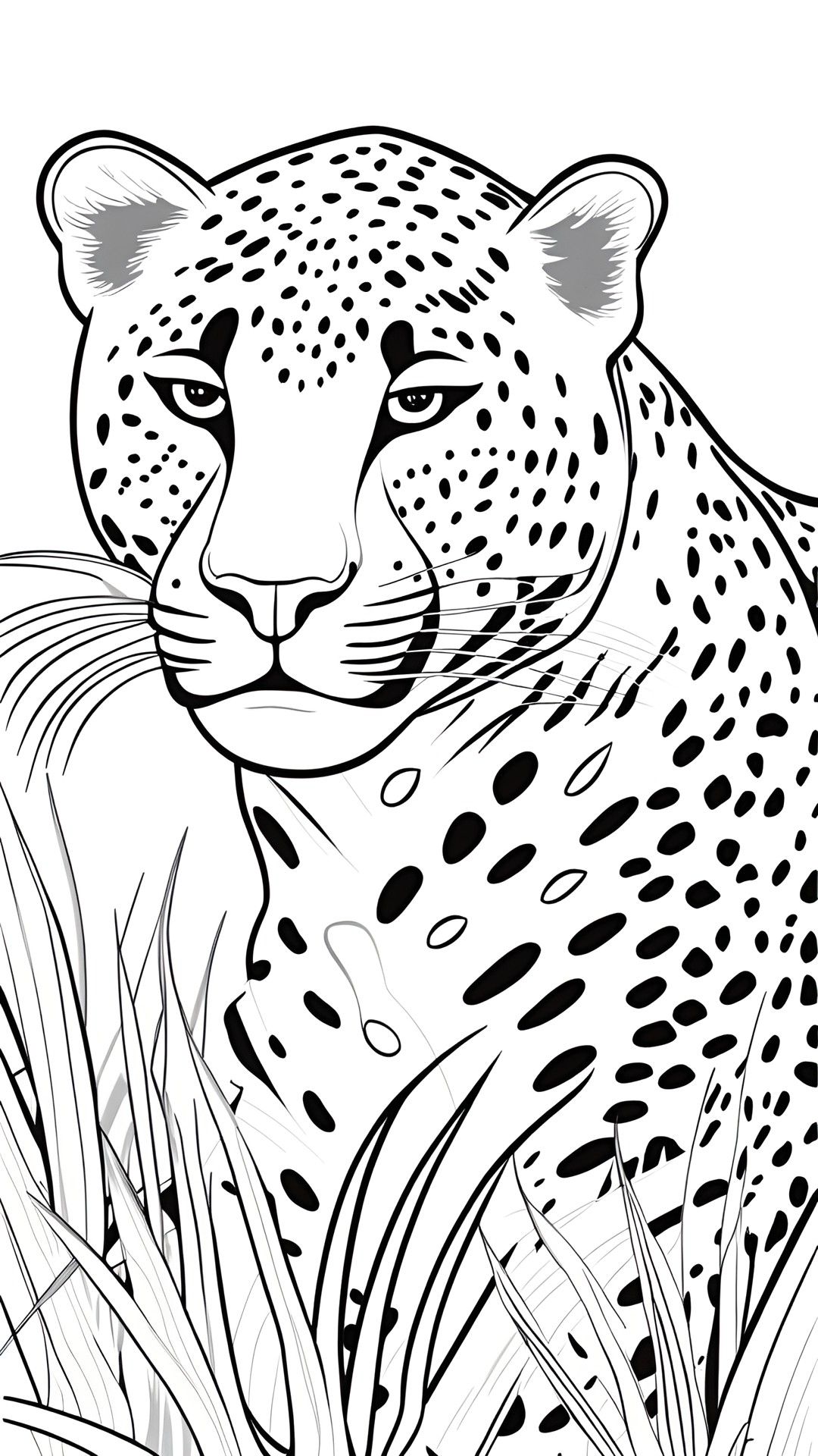 desenho de colorir de um leopardo na savana no estilo cartoon preview