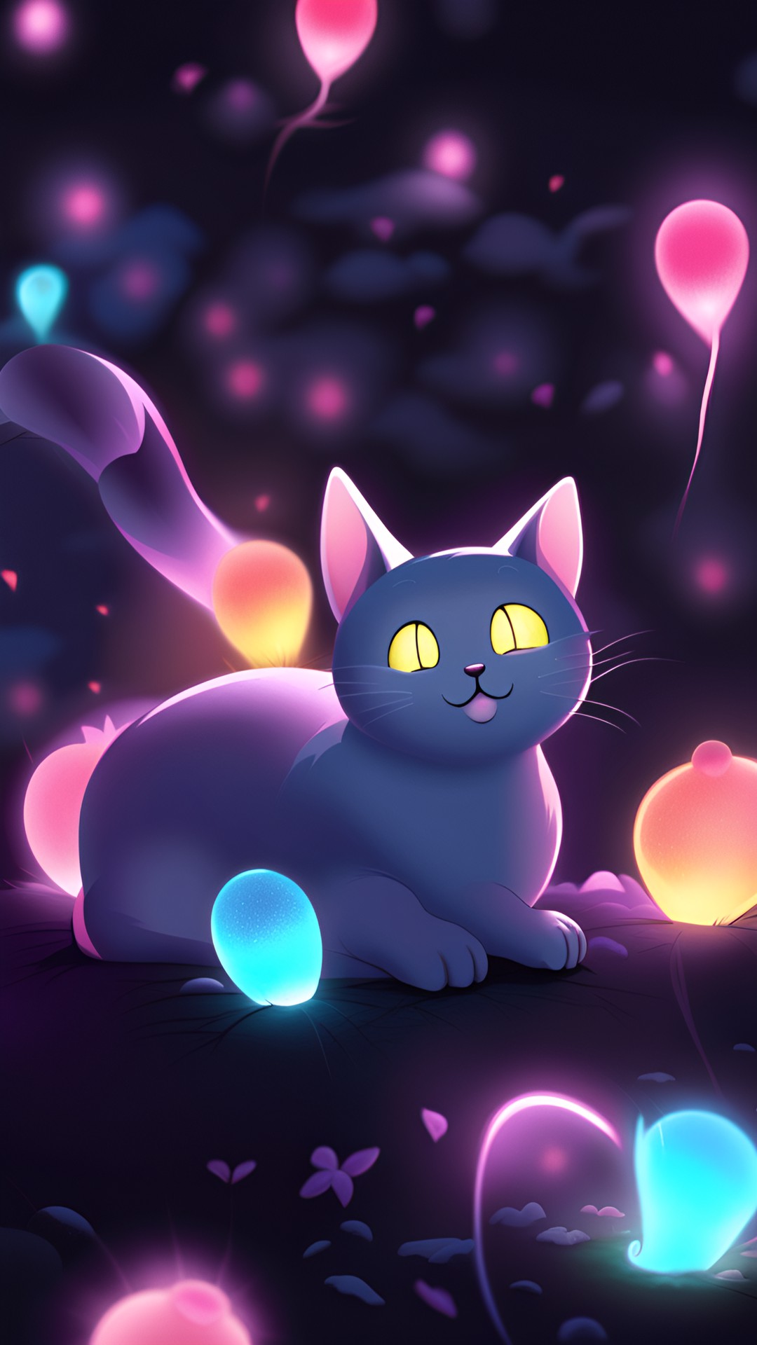 Glow cat - glowing cat preview