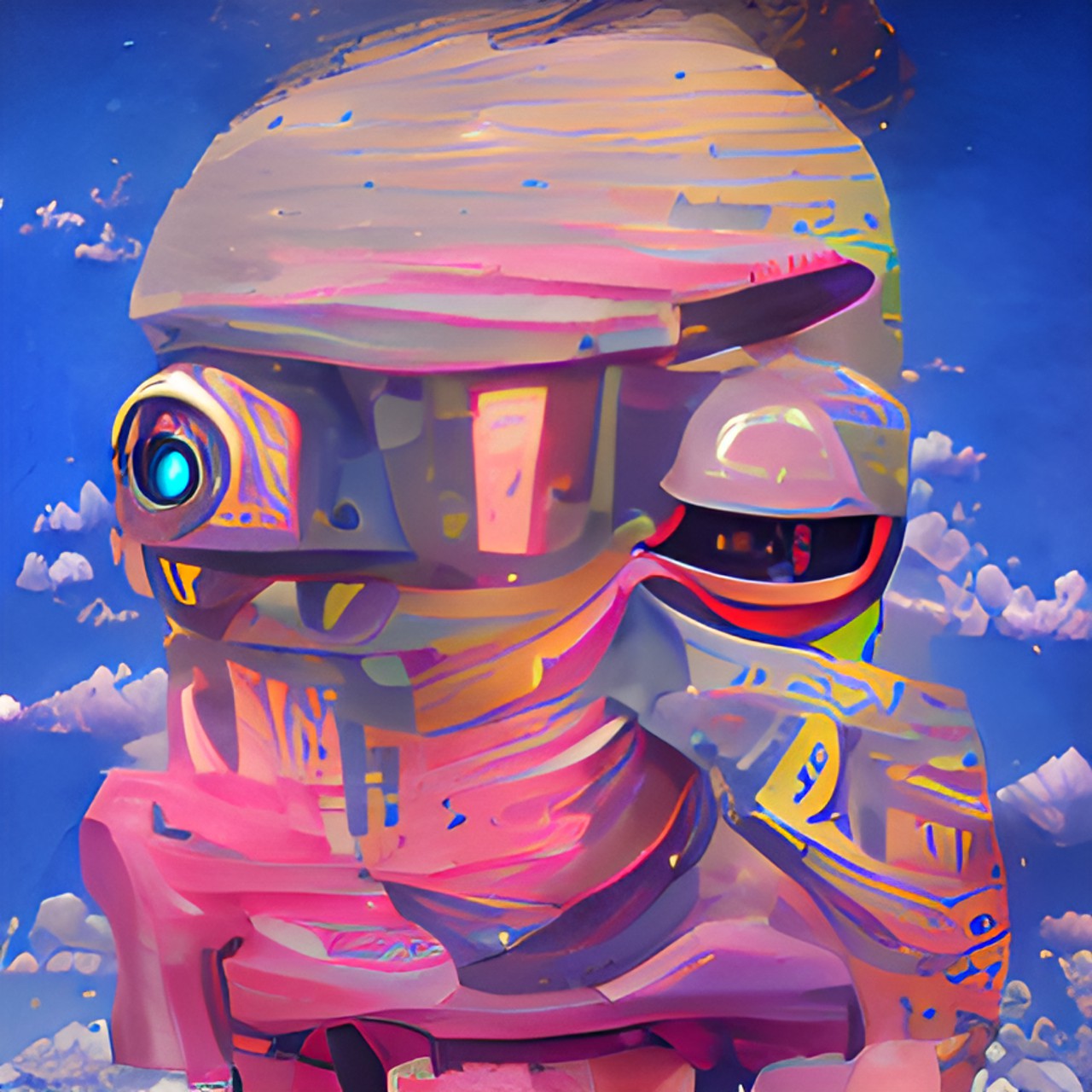 Robot in clouds - robot ninja preview