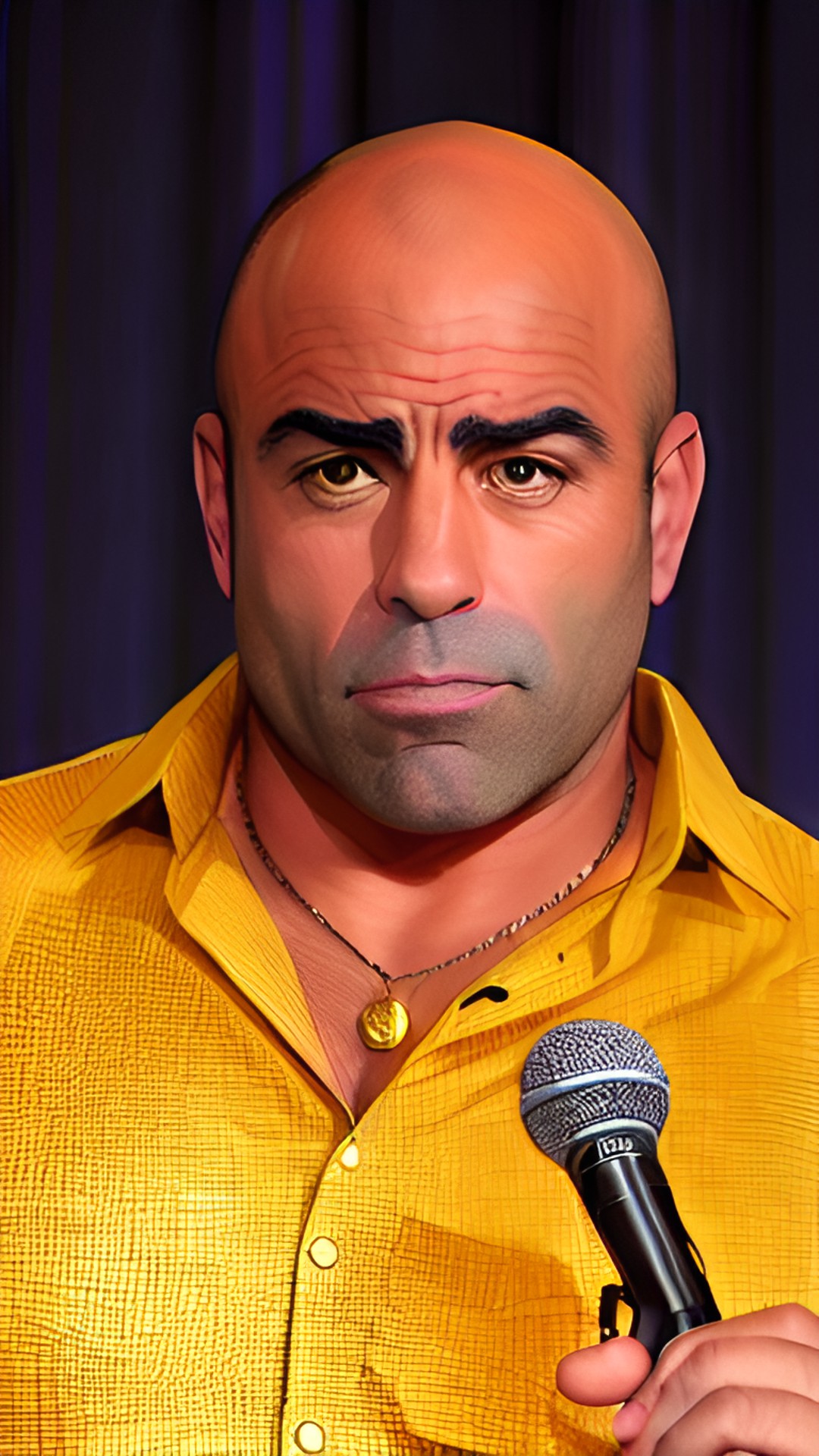 joe rogan holding a golden microphone preview