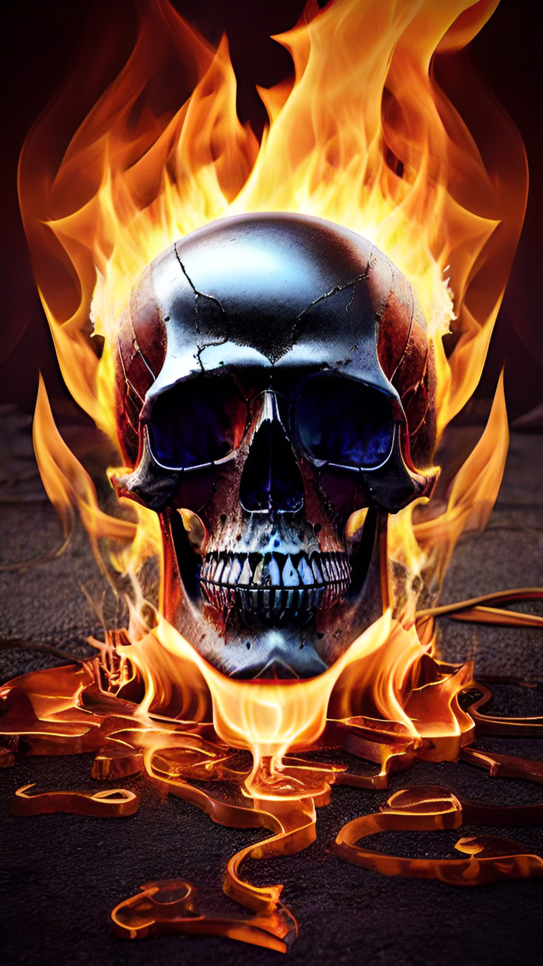 flaming skull preview