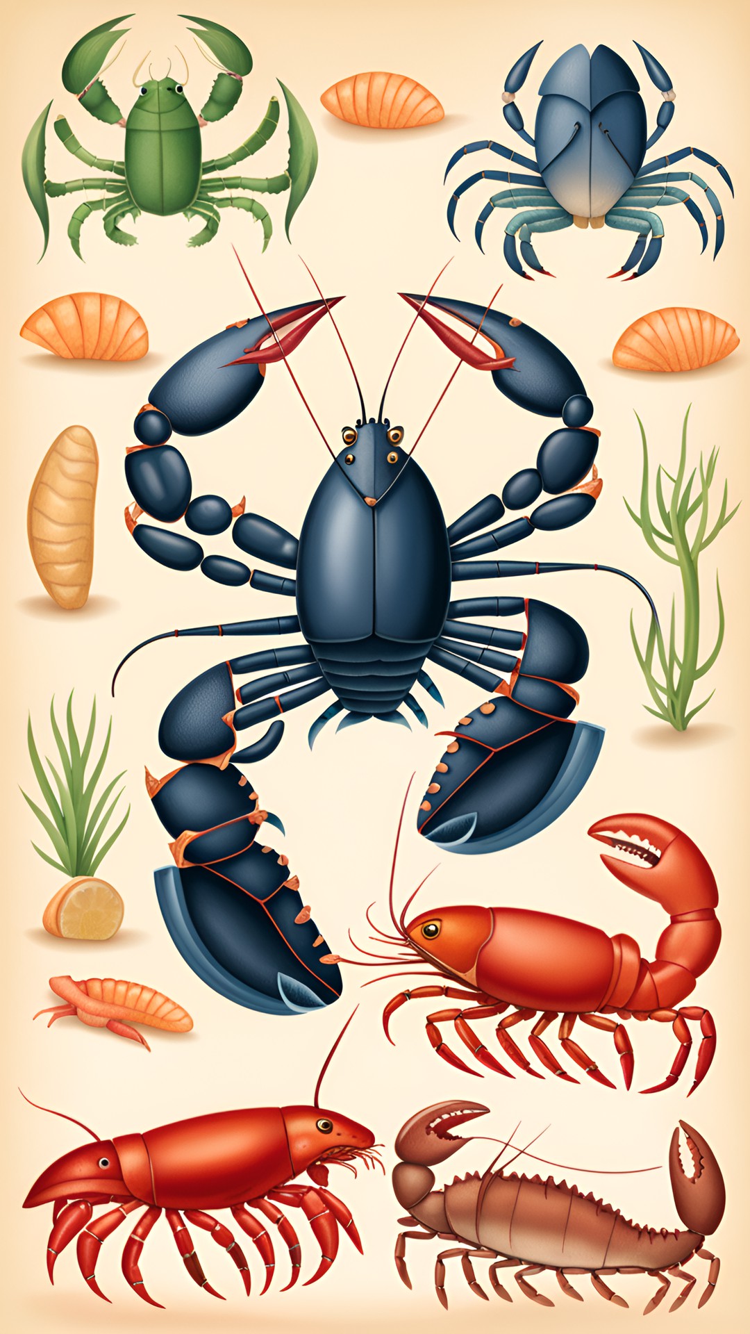 fyi - lobster and prawn are husband and wife, shrimp and krill are their children, and beans is lobsters best friend
lobster and prawn have a shady history preview