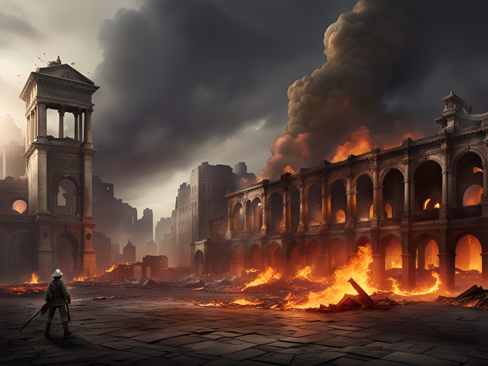 fire ruins city - fire ruins city preview