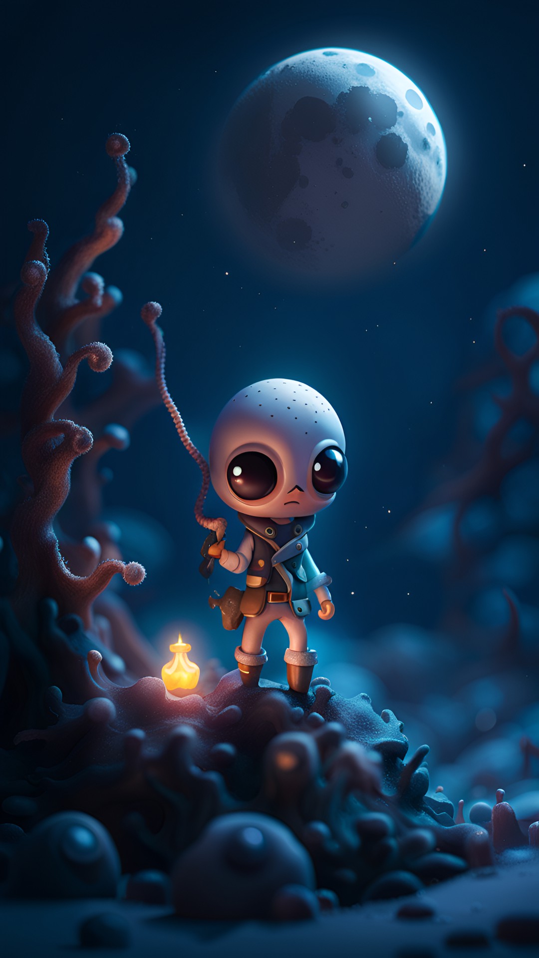 chibi squid finger attacks the moon. preview