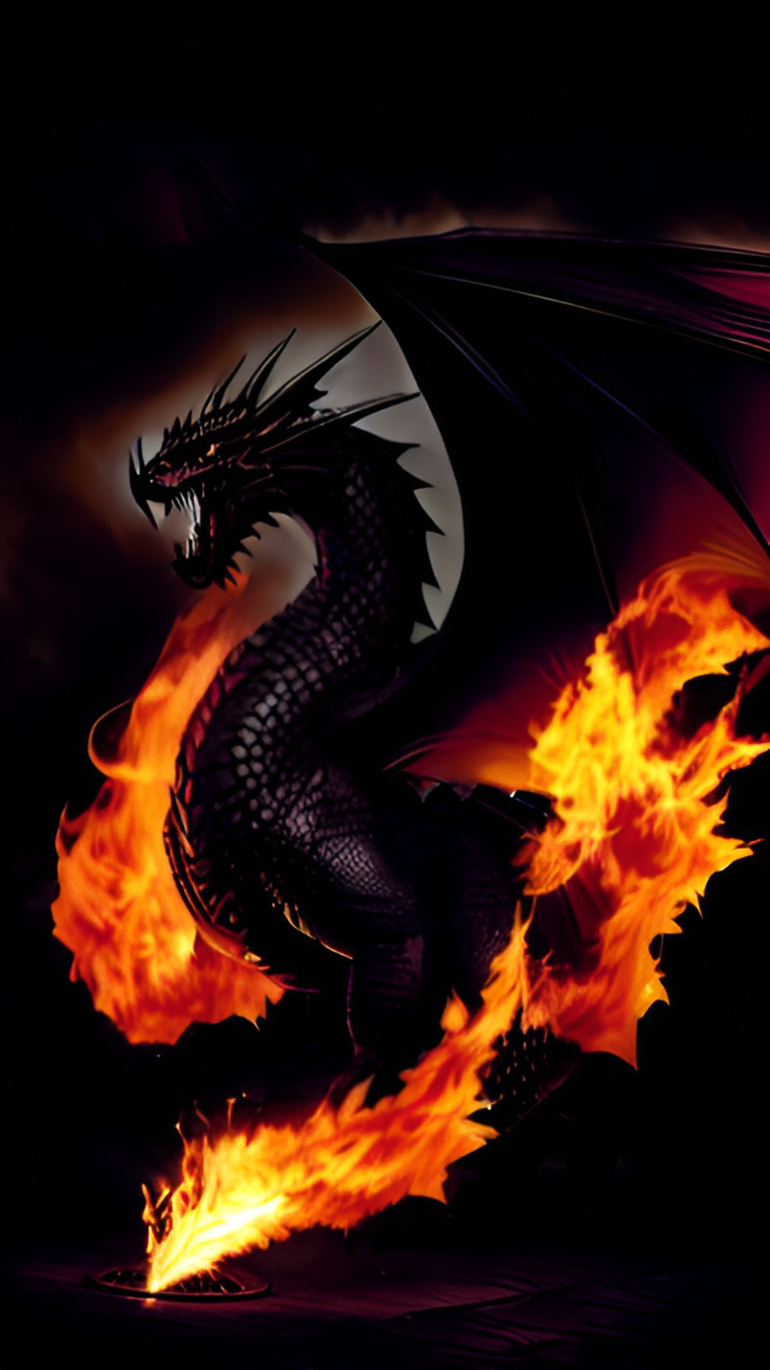 black dragon spitting fire preview