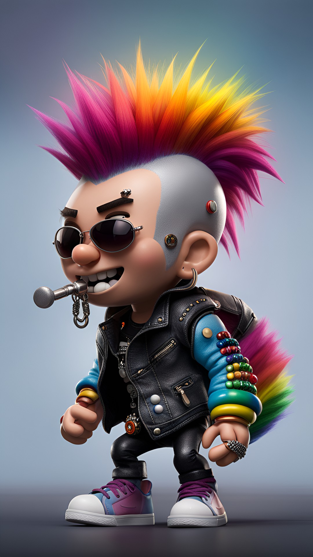 punk rocker potato, nose ring, rainbow mowhawk preview