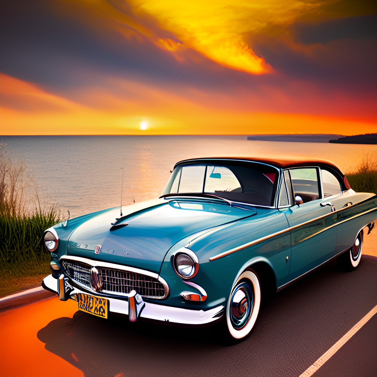 Oldtimer in Sunset 6 - replace the car with another oldtimer preview