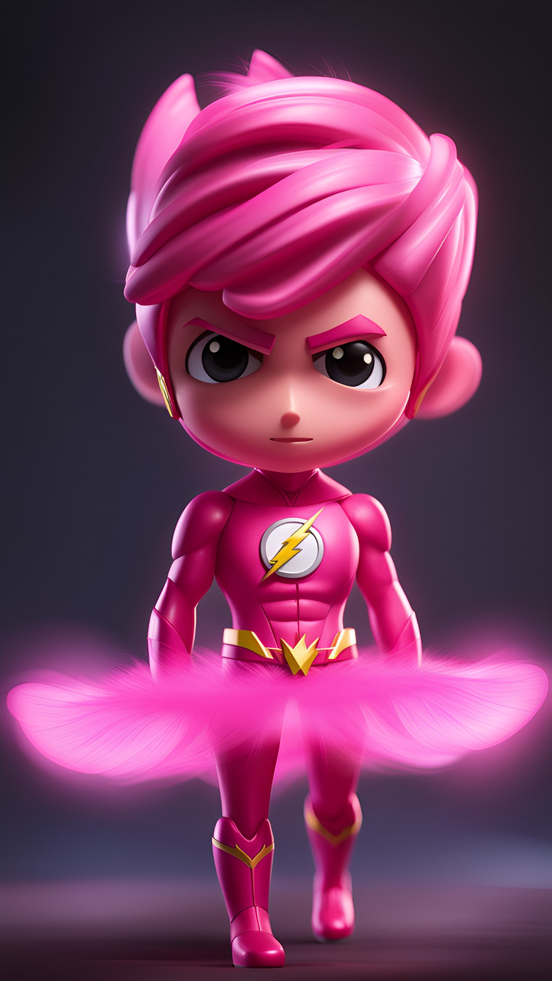 i am the hero the flash, i like to wear a pink tutu, pink tutu is the best, pouty lips, smoulder look. preview