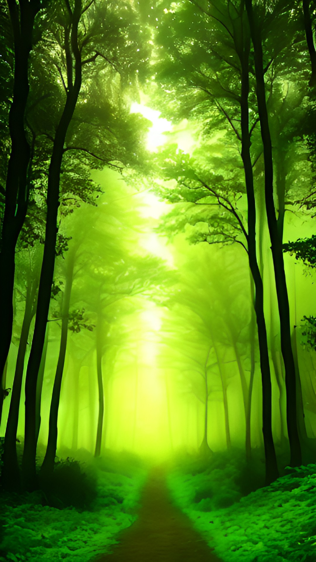 walk to the light - enchanted wood with mist preview