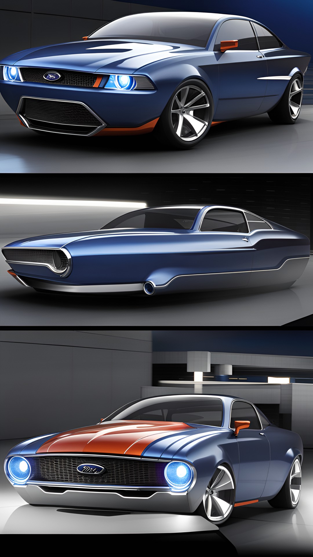 ford falcon coupe concept muscle coupe the car's headlights are on preview