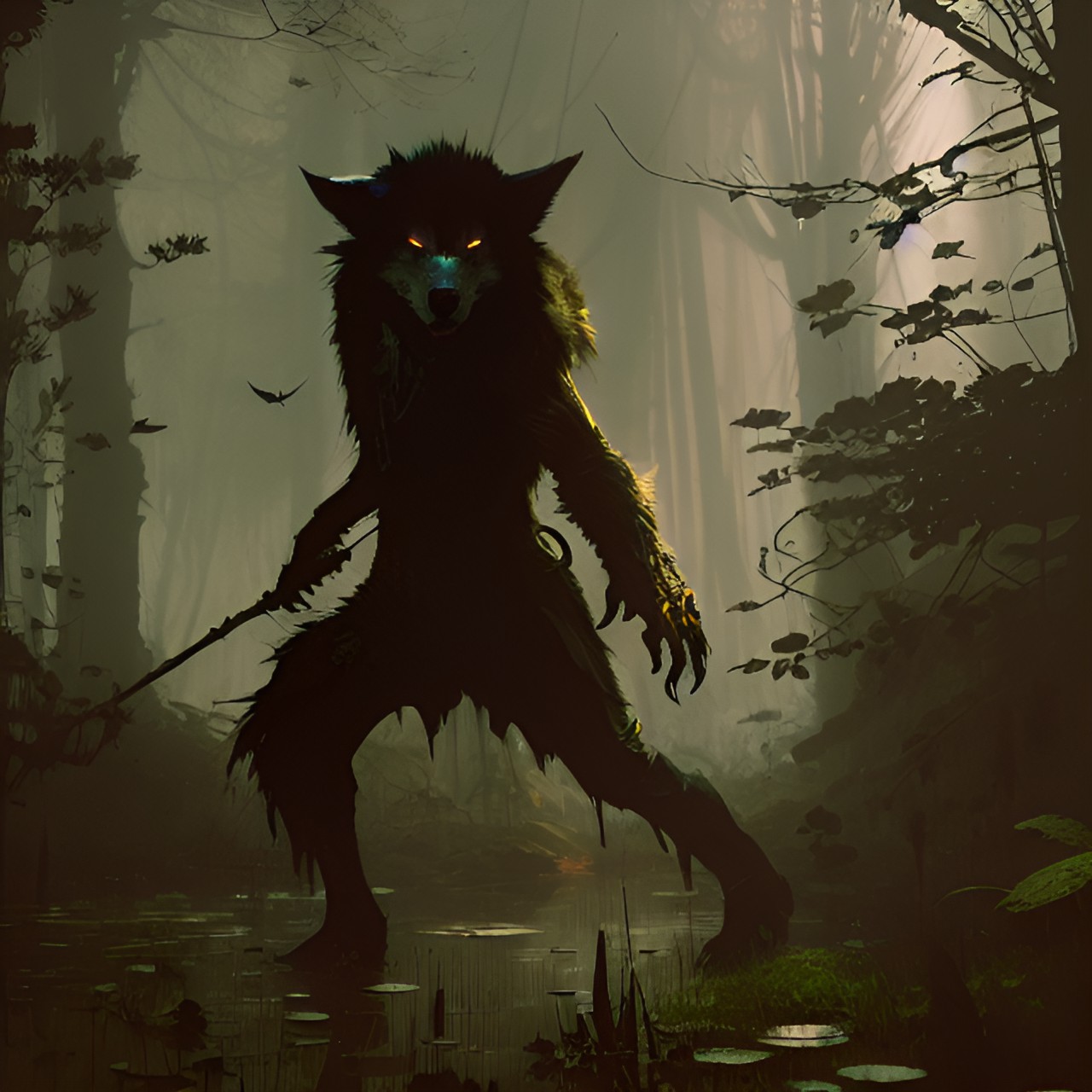 WOLFEN - werewolf in a gloomy swamp preview