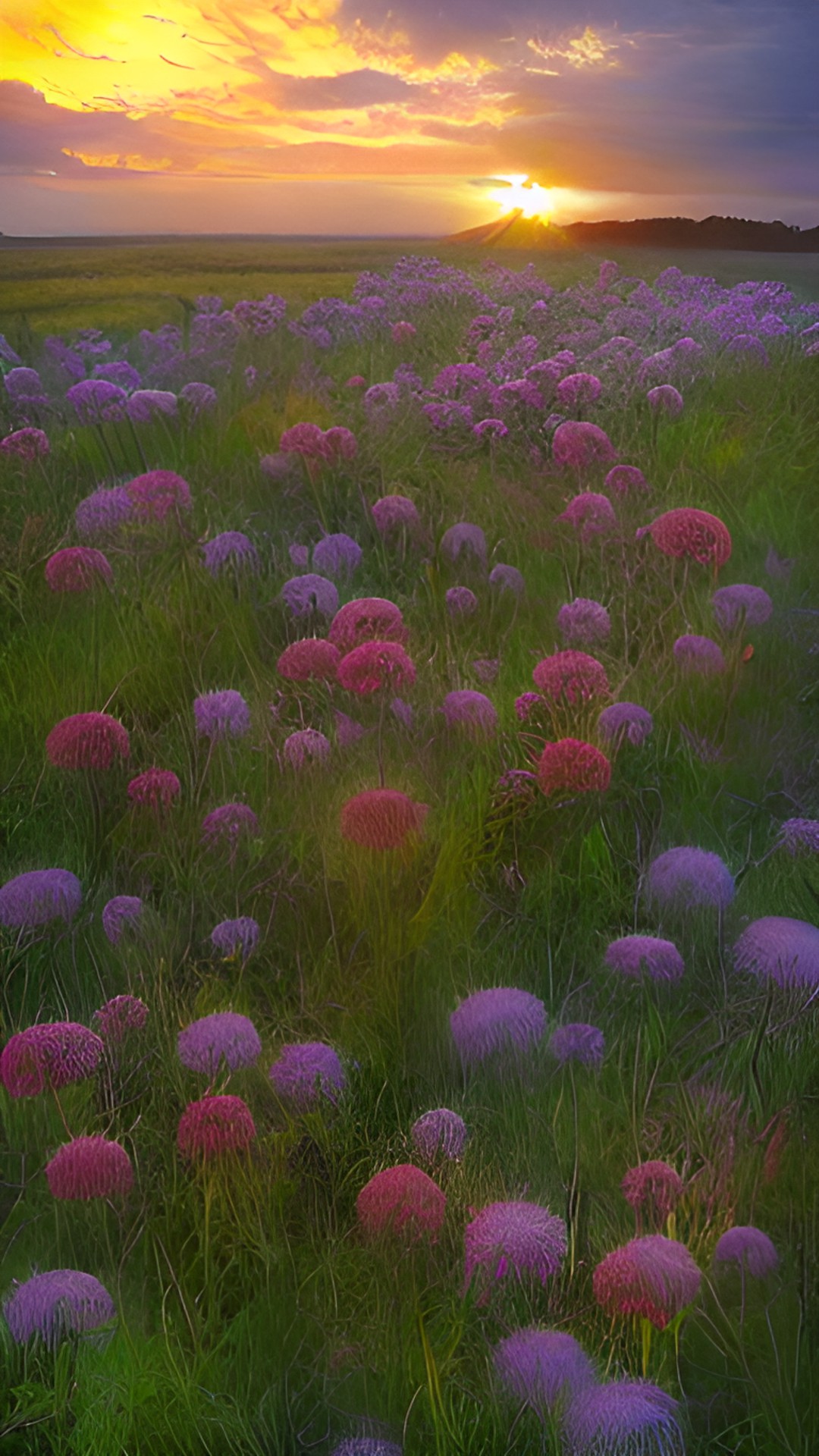 sunrise - sunrise , windy dandelions preview