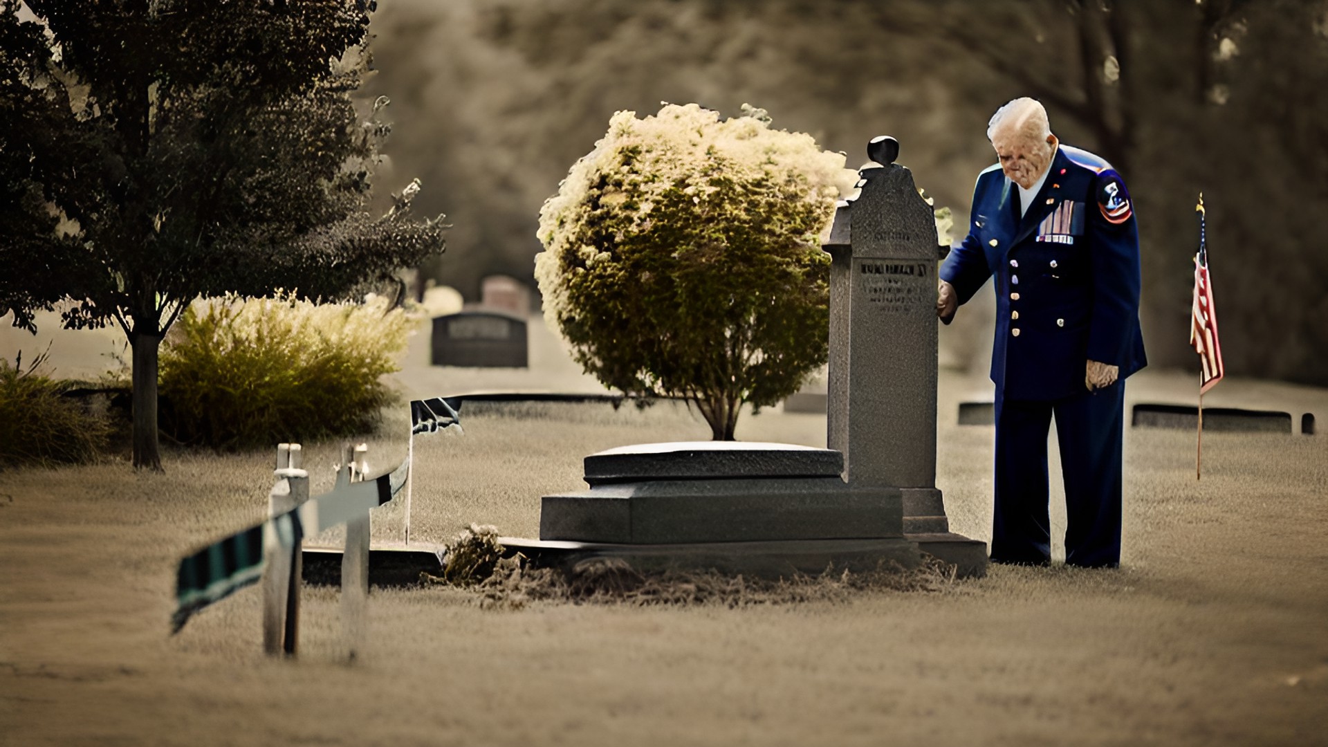 solider love ❤️ - old old solider standing at a grave preview