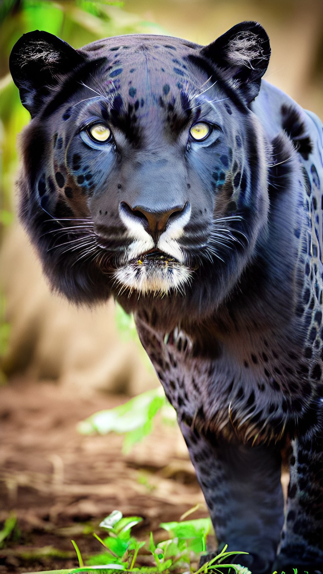 Black jaguar ￼ - black jaguar - a black jaguar with sleek fur and piercing eyes. he's stalking his prey, ready to pounce. preview