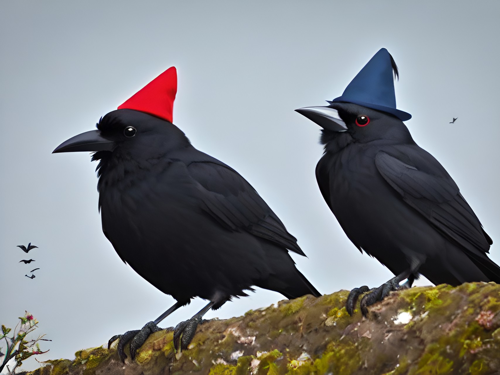 crows wearing hats preview