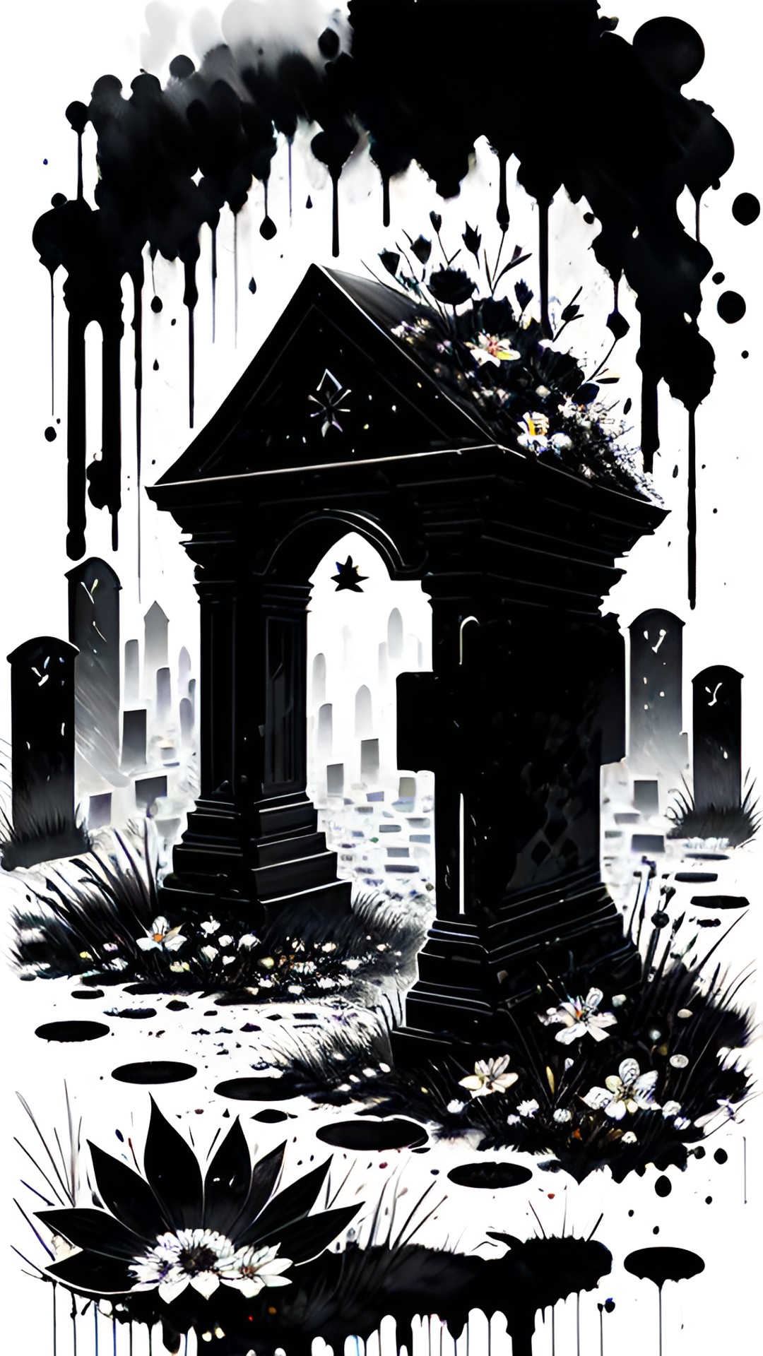 the graveyard - graveyard full of dead flowers preview