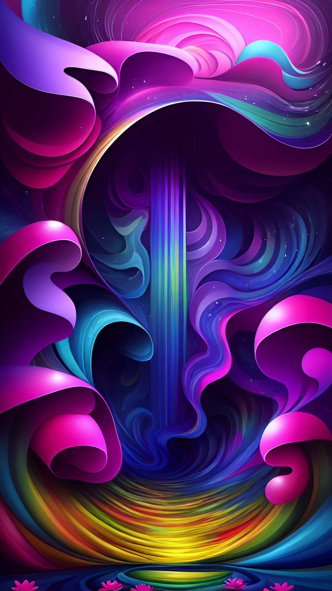 abstract surreal rainbow illustration, surreal and surreal art, waves, infinityspirit, flower, warped spirit, flower, warped  preview