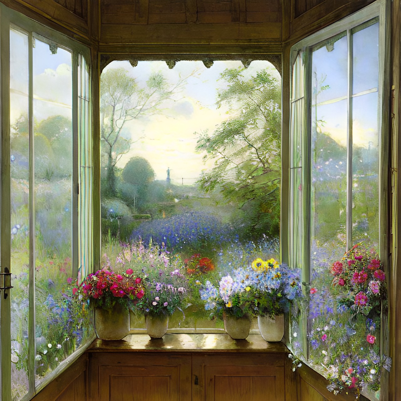 A nice view - helen allingham flowers window preview